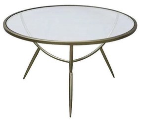 Τραπέζι Σαλονιού Vero 04-0527 Φ75x49,5cm Clear-Gold