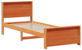 vidaXL Σκελετός Κρεβατιού Καφέ κεριού 75 x 190 cm Μασίφ ξύλο πεύκου