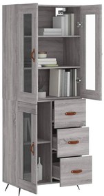 vidaXL Ντουλάπι Γκρι Sonoma 69,5 x 34 x 180 εκ. Επεξεργασμένο Ξύλο