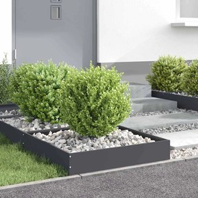 vidaXL Περίγραμμα γκαζόν 6 pcs Ανθρακί 60 x 60 x 13 εκ Ατσάλι