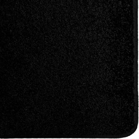 vidaXL Δερμάτινο Χαλί Μαύρο 80 x 200 cm 100% Πολυπροπυλένιο Τούφτα