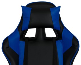 Πολυθρόνα Γραφείου Gaming Zayn Μαύρο-Μπλε Pu 67x70x134 Cm