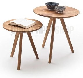 Σετ Τραπεζάκια Σαλονιού Μασίφ Καφέ 50x50x45