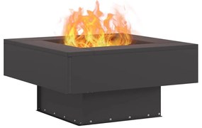 vidaXL Μαύρη Τετράγωνη Φωτιά 60x60x30 εκ. Χάλυβας