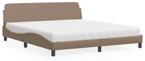 VidaXL Κρεβάτι με Στρώμα Dover Καπουτσίνο 180x200 εκ. Συνθ. Δέρμα