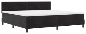 vidaXL Κρεβάτι Box Spring με Στρώμα Μαύρο 200x200 εκ Βελούδο