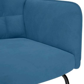 vidaXL Πολυθρόνα Κουνιστή Μπλε Βελούδινη