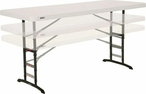 Πτυσσομενο τραπεζακι Lifetime Λευκό Ορθογώνιο Χάλυβας Πλαστική ύλη 183 x 76 cm