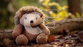 Intra Συλλεκτικό Ξύλινο Παζλ Plywood 4mm - Γεμιστός Σκαντζόχοιρος στο Δάσος Σε Ξύλινο Κουτί - Διαστάσεις: 10x10 cm – 25 κομμάτια