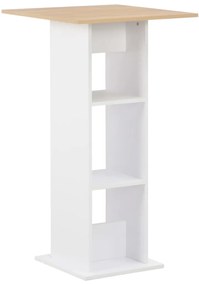 vidaXL Τραπέζι Μπαρ Λευκό / Sonoma Δρυς 60 x 60 x 110 εκ.