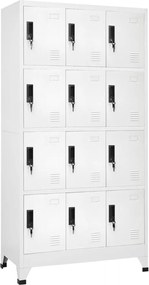 vidaXL Φοριαμός Λευκός 90 x 45 x 180 εκ. Ατσάλινος