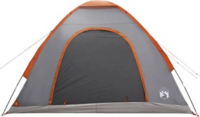 vidaXL Σκηνή Camping 4 ατόμων Γκρι και Πορτοκαλί