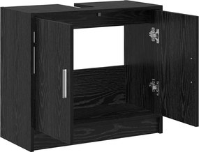 vidaXL Ντουλάπι Μπάνιου Μαύρη Οξυά 63 x 29 x 55 cm Επεξεργασμένο ξύλο