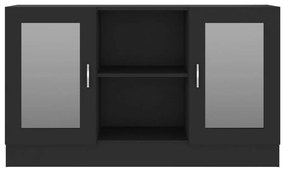 vidaXL Βιτρίνα Μαύρη 120 x 30,5 x 70 εκ. από Επεξ. Ξύλο