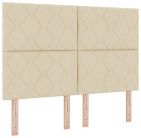 vidaXL Κρεβάτι με Στήριγμα και Στρώμα & LED Κρεμ 160x200 εκ Υφασμάτινο