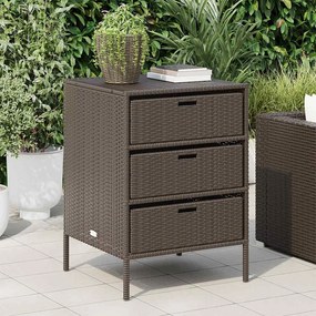 vidaXL Ντουλάπι Αποθήκευσης Κήπου Καφέ 55x59x80 εκ. Συνθετικό Ρατάν