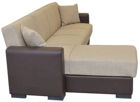 Καναπές Κρεβάτι Γωνιακός JOSE Μπεζ/Καφέ PU 270x165x84cm - 14210001