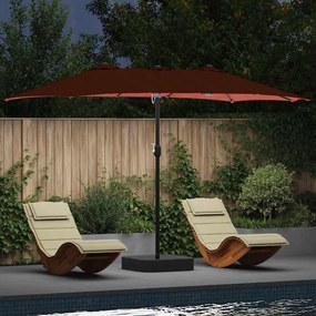 vidaXL Ομπρέλα Κήπου Τερακότα 385 x 209 x 244 εκατοστά Πολυεστέρας