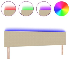 vidaXL LED κεφαλάρι με φώτα λωρίδας LED Γκρι Πράσινο 200 cm ύφασμα