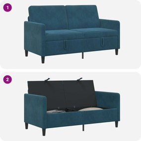 vidaXL Καναπές με Αποθήκευση Μπλε 152 x 78 x 87 εκ Πολυεστέρας