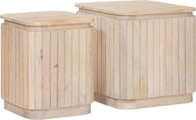 vidaXL Χειροποίητο Σετ Τραπεζιών 2 τμχ. Λευκό 45 x 45 x 45 cm