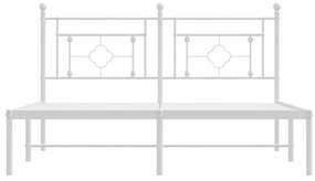 vidaXL Πλαίσιο Κρεβατιού με Κεφαλάρι Λευκό 160x200 εκ. Μεταλλικό