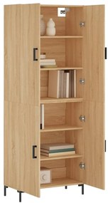 vidaXL Ντουλάπι Sonoma δρυς 69,5 x 34 x 180 εκ. από Επεξεργασμένο Ξύλο