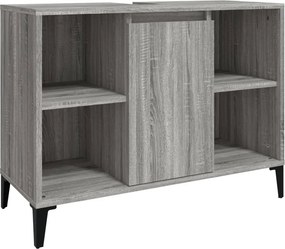 vidaXL Ντουλάπι Νιπτήρα Γκρι Sonoma 80 x 33 x 60εκ. Επεξεργασμένο Ξύλο