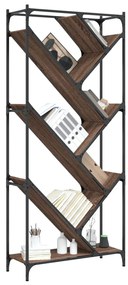 vidaXL Βιβλιοθήκη Καφέ Δρυς 79x30x180 εκ. Επεξεργ. Ξύλο &amp; Μέταλλο