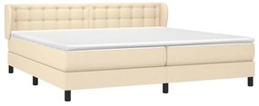 vidaXL Κρεβάτι Boxspring με Στρώμα Κρεμ 200x200 εκ. Υφασμάτινο