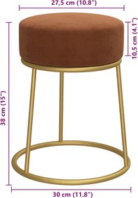 vidaXL Στρογγυλό Σκαμπό Hocker Καφέ Βελούδινο