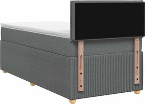 vidaXL Κρεβάτι box spring με στρώμα Σκούρο Γκρι 80 x 200 cm Ύφασμα