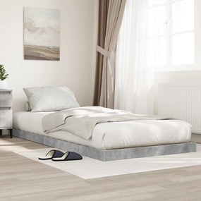 vidaXL Κρεβάτι δαπέδου Σκυρόδεμα Γκρι 100 x 200 cm Επεξεργασμένο ξύλο