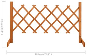 Καφασωτό Φράχτης Κήπου Πορτοκαλί 120x60 εκ. Μασίφ Ξύλο Ελάτης - Πορτοκαλί