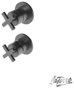 La Torre ELLE CROSS Μίκτης εντοιχισμού με εκτροπέα 2/3 εξόδων Black Brushed