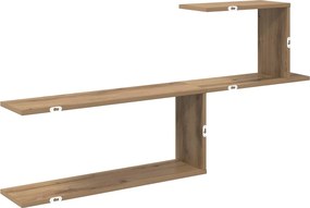 vidaXL Ράφι Τοίχου Artisan Δρυς 122 x 18 x 60 εκ. Επεξεργασμένο Ξύλο