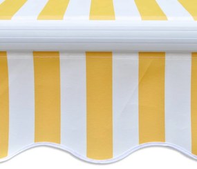 vidaXL Τέντα Αναδιπλούμενη Χειροκίνητη Κίτρινη/Λευκή 300 εκ.