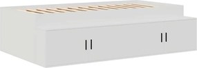 vidaXL Σκελετός Κρεβατιού Λευκό 90 x 190 cm Επεξεργασμένο ξύλο