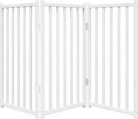 vidaXL Διαχωριστικό Σκύλων Πτυσσόμενο 3 Πάνελ Λευκό 150 εκ Μασίφ Ελάτη