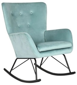 Κουνιστή Καρέκλα Home ESPRIT Μαύρο Sky μπλε πολυεστέρας Μέταλλο 68 x 90 x 92 cm