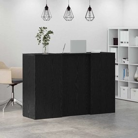 vidaXL Γραφείο υποδοχής Μαύρο Δρυς 155x50x103,5 εκ. Επεξεργασμένο Ξύλο