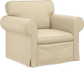 vidaXL Καναπές 140cm 2 pcs Κρεμ Μέταλλο