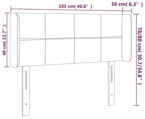 Κεφαλάρι Κρεβατιού LED Σκούρο Μπλε 103x16x78/88 εκ. Βελούδινο - Μπλε