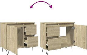 vidaXL Ντουλάπι Μπάνιου Sonoma Δρυς 65x33x60 εκ. Επεξεργασμένο Ξύλο