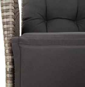 vidaXL Σετ Τραπεζαρίας Κήπου 9 τεμ. Γκρι Συνθ. Ρατάν με Μαξιλάρια