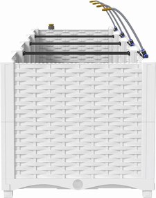 vidaXL Γλάστρα Κήπου 4 pcs Λευκό Ατσάλι