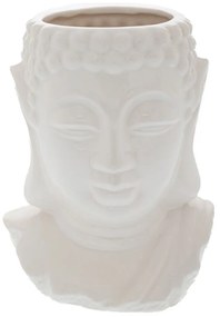 Κασπώ Κεφάλι Βούδα 85082 21x16.5x25.5cm White Πηλός