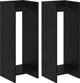 vidaXL Βάση φυτών 2 τεμ. Μαύρη Δρυς 30 x 30 x 80 cm Επεξεργασμένο Ξύλο
