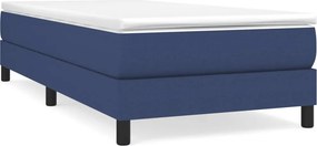 vidaXL Κρεβάτι Boxspring με Στρώμα Μπλε 90x190 εκ.Υφασμάτινο