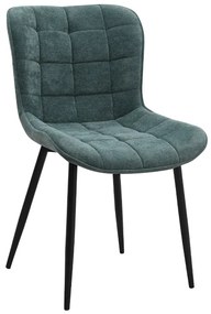 Καρέκλα τραπεζαρίας Chiara Megapap πράσινο ύφασμα - μεταλλικό μαύρο πόδι 48x58x81εκ.